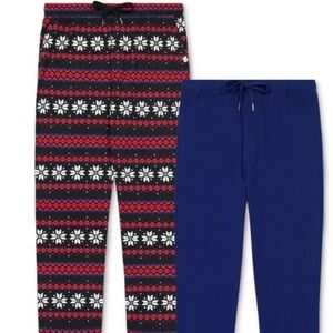 GAP Men's 2-Pk. Waffle-Knit Jogger-Leg Pajama Pants Red/Blue Size Large